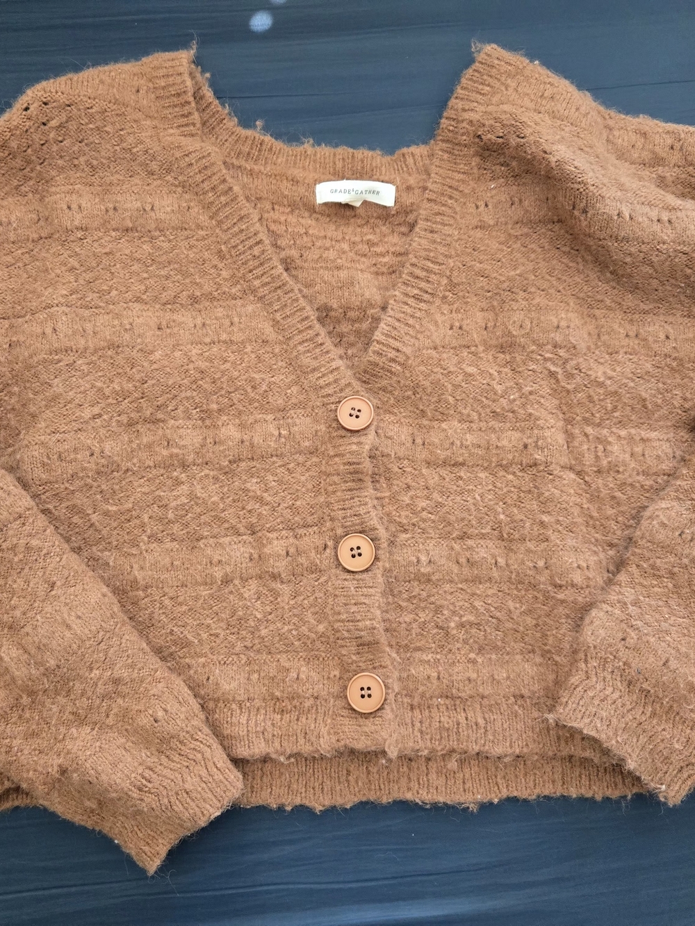 Grade & Gather- Cropped Button Cardigan